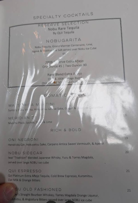 Nobu Chicago Restaurant Menu – Innovative Japanese & Sushi in Chicago